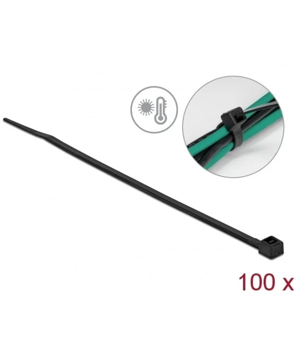 DeLock Δεματικά Καλωδίων Πλαστικά 200mmx3.6mm σε Μαύρο χρώμα (100τμχ) (19353)