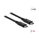 DeLock USB 2.0 Cable USB-C male - USB-C 100W PD Μαύρο 2m 86980 DELOCK-86980 - Image 2