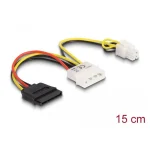 Delock Power Cable Molex 4 Pin Male To Sata 15 Pin Female + P4 Male 15 Cm 60127 - Image 2