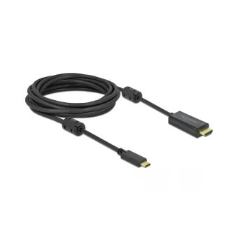DeLock Cable HDMI male - USB-C male 5m Μαύρο 85972