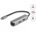 DeLock USB-C Docking Station με HDMI 4K PD Ασημί (61060)