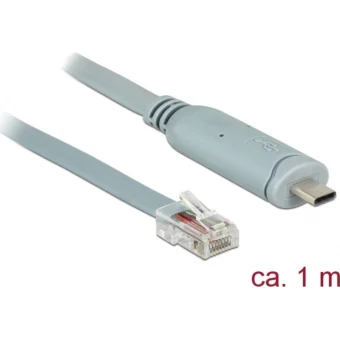 DeLock USB 2.0 Cable USB-C male - RS-232 Γκρι 1m 89893