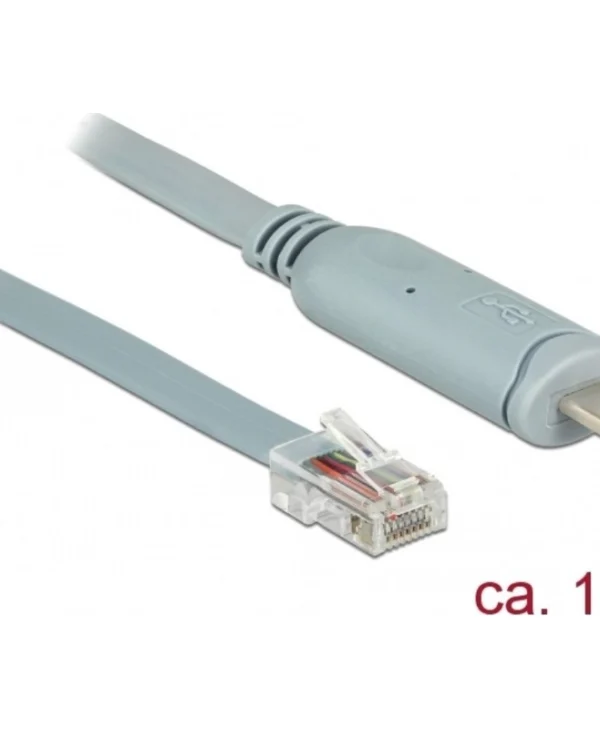 DeLock USB 2.0 Cable USB-C male - RS-232 Γκρι 1m 89893