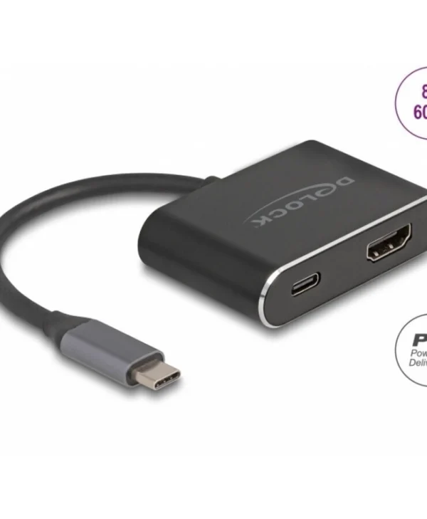 Delock Usb Type C To Hdmi Adapter Dp Alt Mode 8k Hdr + Pd 100w Delock 64199