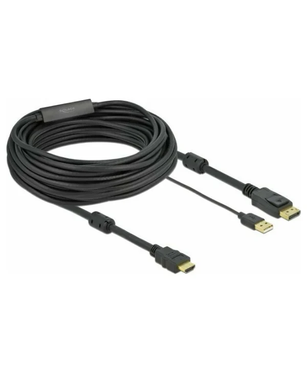 DeLock 4K 30Hz Cable DisplayPort male - HDMI male 10m Μαύρο (85968)