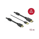 DeLock 4K 30Hz Cable DisplayPort male - HDMI male 10m Μαύρο (85968) - Image 2