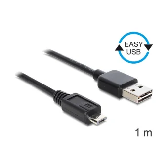 DeLock Easy USB 2.0 Cable USB-A male - micro USB-B male 1m (83366)