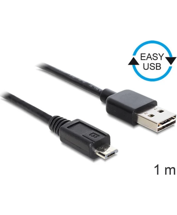 DeLock Easy USB 2.0 Cable USB-A male - micro USB-B male 1m (83366)