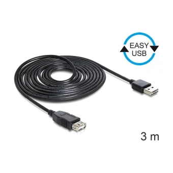 DeLock Easy USB 2.0 Cable USB-A male - USB-A female 3m (83372)