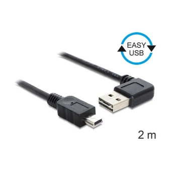 DeLock USB 2.0 Cable USB-A male - mini USB-B male Μαύρο 2m 83379