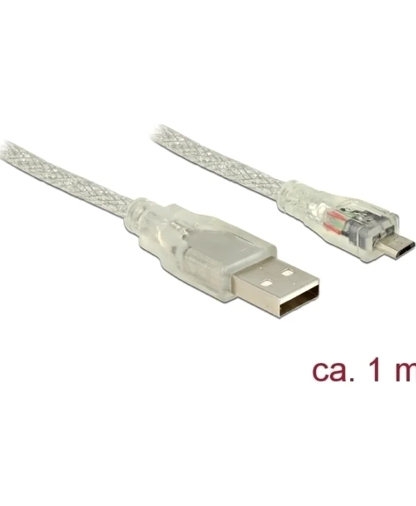 DeLock Regular USB 2.0 to micro USB Cable Γκρι 1m (83898)