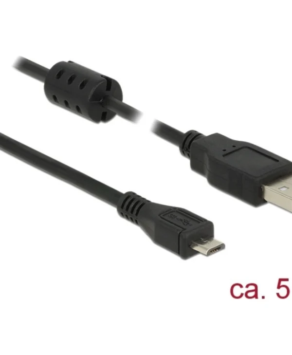 DeLock Regular USB 2.0 to micro USB Cable Μαύρο 5m (84910)