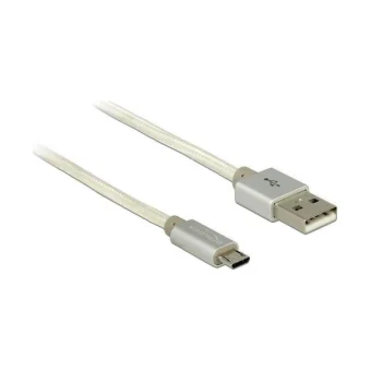 DeLock Braided USB 2.0 to micro USB Cable Λευκό 1m (83916)