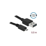 DeLock Regular USB 2.0 to micro USB Cable Μαύρο 0.5m 85156 1τμχ - Image 3