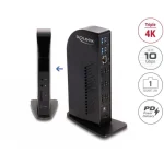 DeLock USB-C Docking Station με HDMI/DisplayPort 4K PD Ethernet 3x HDMI/3x DisplayPort 4K/USB Hub/LAN/SD/Audio/PD 96W Μαύρο (88051)