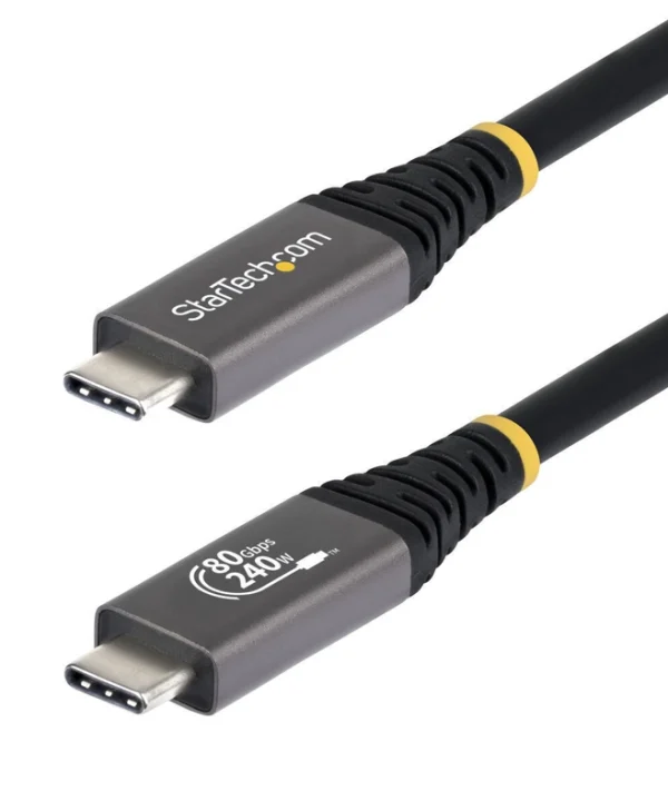 StarTech USB 2.0 Cable USB-C male - USB-C / DisplayPort 240W PD Μαύρο 0.5m CC50CM80GUSB4CABLE