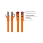 Alcasa S/FTP Cat.6 (Gigabit) Καλώδιο Δικτύου Ethernet 2m Πορτοκαλί 8060-020O - Image 2