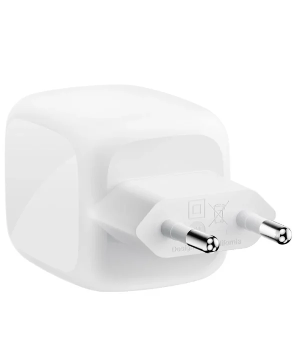 Belkin Φορτιστής Χωρίς Καλώδιο GaN με 2 Θύρες USB-C 67W Power Delivery Λευκός (BoostCharge Pro) WCH020KQWH