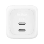 Belkin Φορτιστής Χωρίς Καλώδιο GaN με 2 Θύρες USB-C 67W Power Delivery Λευκός (BoostCharge Pro) WCH020KQWH - Image 2