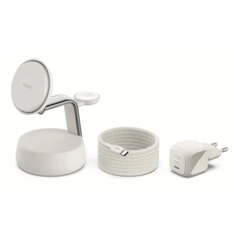 Belkin Ασύρματος Φορτιστής Qi2 25W Λευκός (UltraCharge Pro) WIZ040KQSD