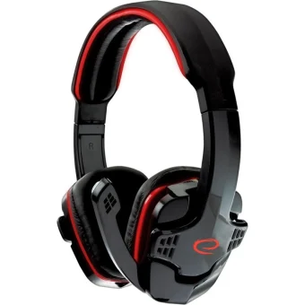 Esperanza Raven Over Ear Gaming Headset με σύνδεση 2x3.5mm Κόκκινο EGH310R