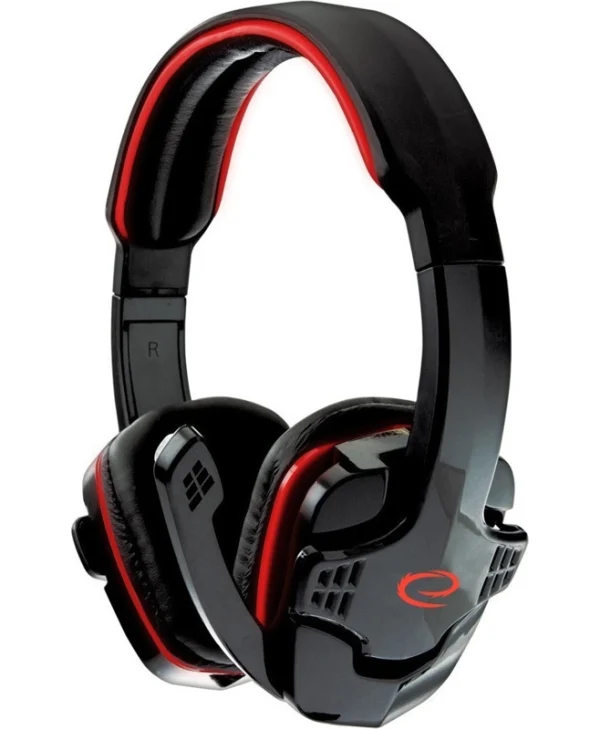 Esperanza Raven Over Ear Gaming Headset με σύνδεση 2x3.5mm Κόκκινο EGH310R