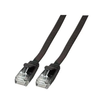EFB Flat U/UTP Cat.6a (Gigabit) Καλώδιο Δικτύου Ethernet 0.25m Μαύρο K8107SW.0,25