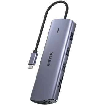 Unitek D1113A USB-C Docking Station με HDMI 4K PD Ethernet Γκρι