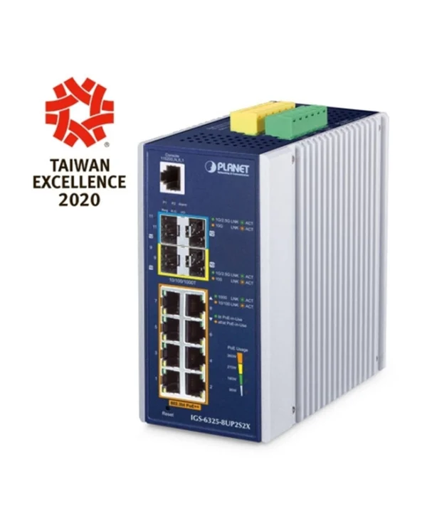 Planet IGS-6325-8UP2S2X Managed L3 PoE++ Switch με 8 Θύρες Gigabit (1Gbps) Ethernet και 4 SFP Θύρες