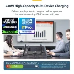 StarTech Βάση Φόρτισης με 4 Θύρες USB-C 240W σε Γκρι χρώμα (424DUK-USB-C-CHARGER) - Image 2