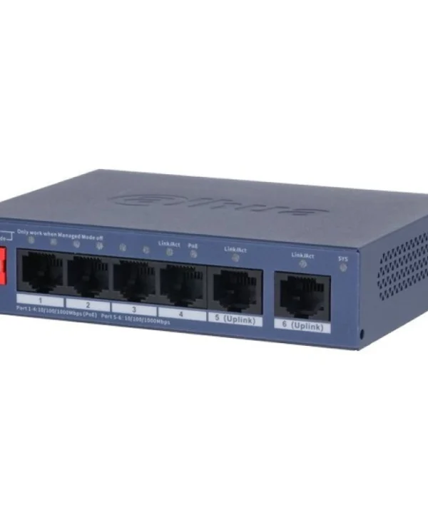 Dahua CS4006-4GT-36 Managed L2 PoE+ Switch με 4 Θύρες Gigabit (1Gbps) Ethernet