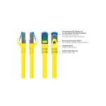 Alcasa S/FTP Cat.6a (Gigabit) Καλώδιο Δικτύου Ethernet 1.5m Κίτρινο 8060-H015Y - Image 2