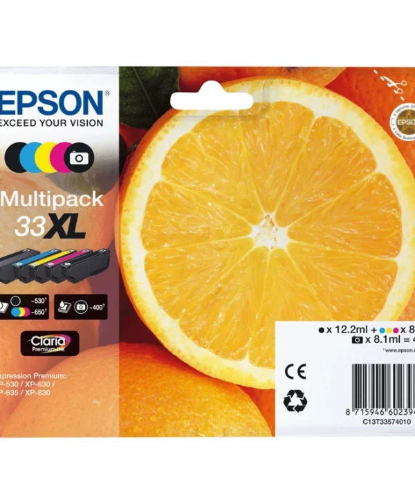 Epson 33XL Γνήσιο Πακέτο Μελανιών Εκτυπωτή InkJet Πολλαπλό (Color) (C13T33574510)
