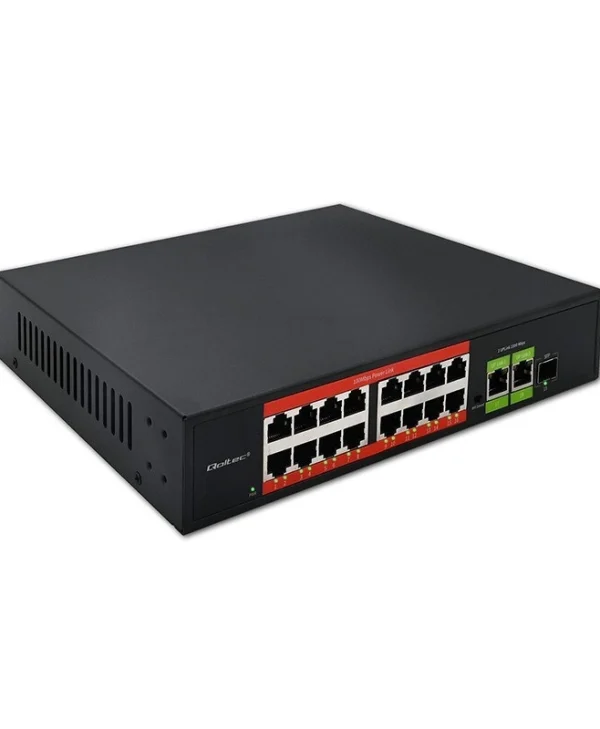 Qoltec 52291 L2 PoE Switch με 16 Θύρες Ethernet και 1 SFP Θύρα