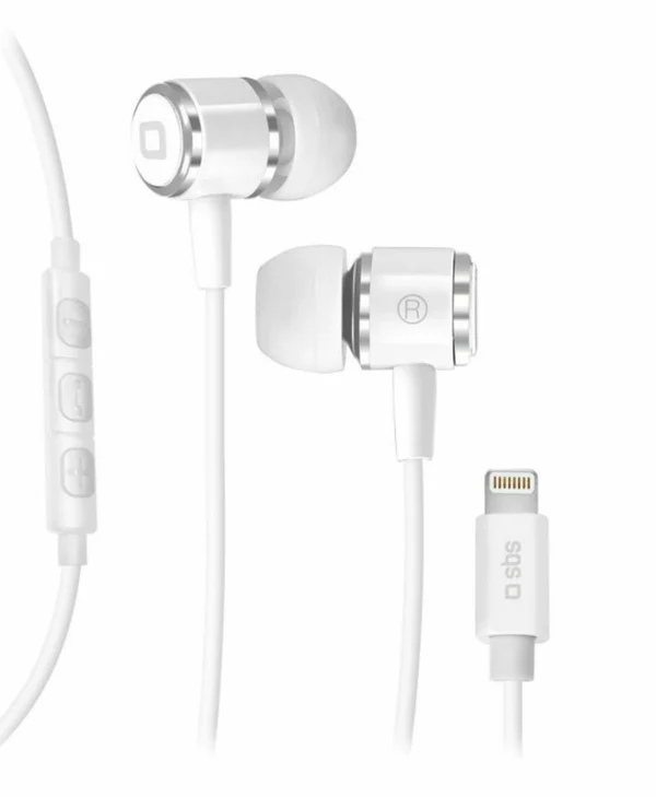 SBS TEINEARLIGHTW In-ear Handsfree με Βύσμα Lightning Λευκό