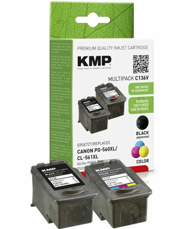KMP C136V Πακέτο Συμβατών Μελανιών Εκτυπωτή InkJet Canon PG560/CL561 Πολλαπλό (Color) 1581,4005