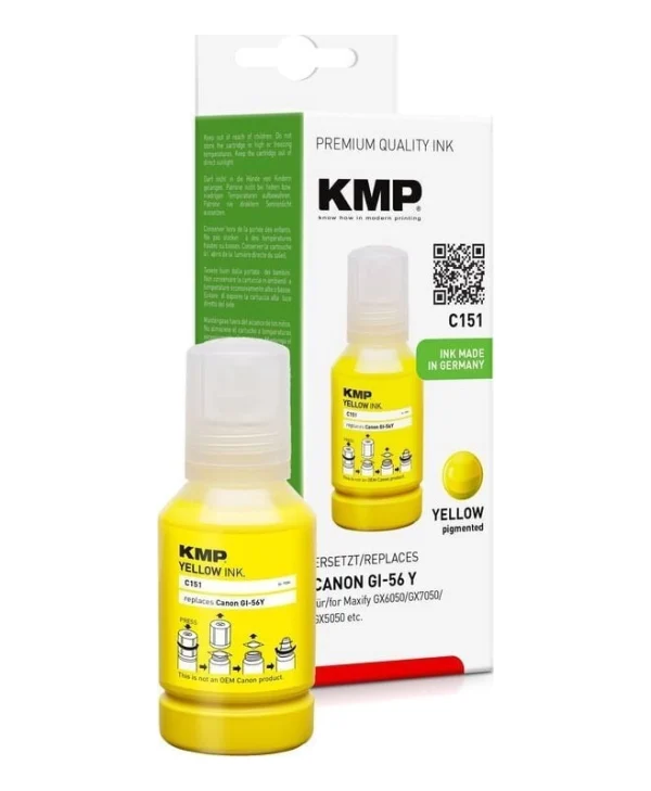 KMP Συμβατό Μελάνι Εκτυπωτή InkJet Canon 13435212 14000 Σελίδων Κίτρινο 1τμχ 1584,0009
