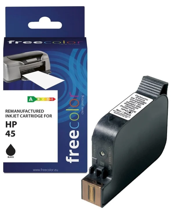 Freecolor Πακέτο Συμβατών Μελανιών Εκτυπωτή InkJet HP 45 Μαύρο 1τμχ K20107F7
