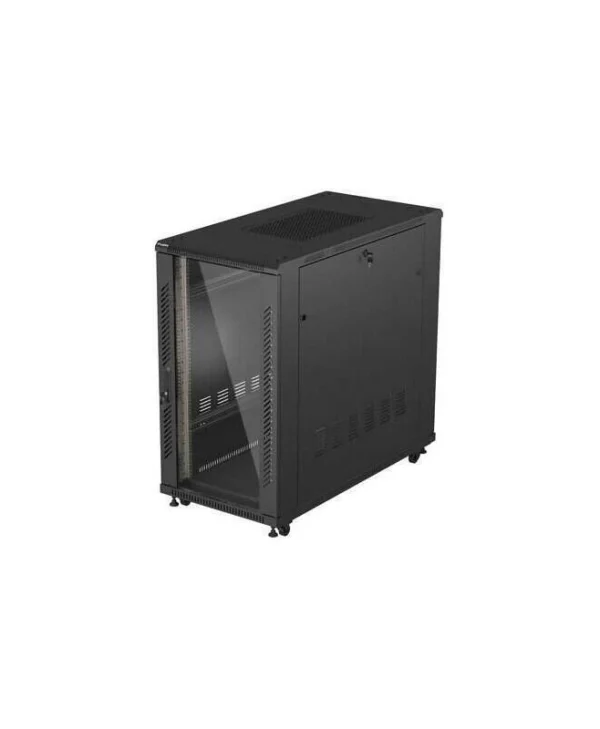 Lanberg Server Cabinet Metallic Lanberg 19" Rack 22u 600x1200 Black Glass Doors FF01-6222-12B