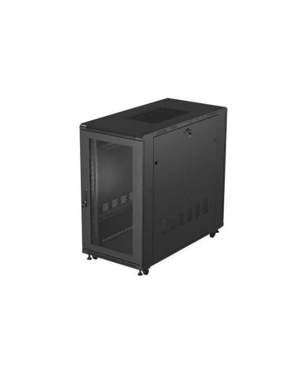 Lanberg Server Cabinet Metal Lanberg 19" Rack 22u 600x1200mm Black Color Glass Doors FF01-6222-23B