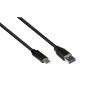 3M USB 3.0 Cable USB-C male - USB-A Μαύρο 3m GC-M0129