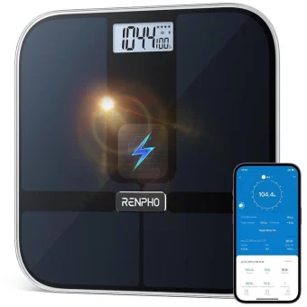 Renpho Smart Ζυγαριά 180kg με Bluetooth Μπεζ PEU-R-A020-BK