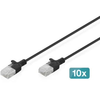 Digitus U/UTP Cat.6 (Gigabit) Καλώδιο Δικτύου Ethernet Μαύρο DK-1618-010S-BL-10