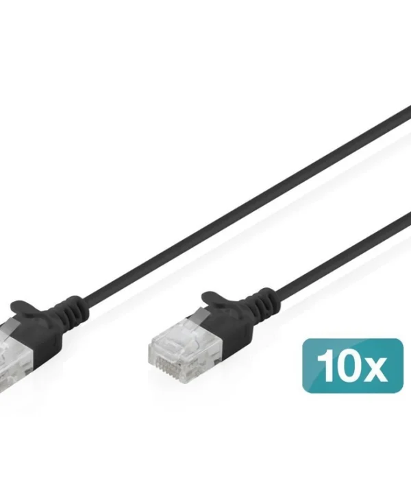 Digitus U/UTP Cat.6 (Gigabit) Καλώδιο Δικτύου Ethernet Μαύρο DK-1618-010S-BL-10