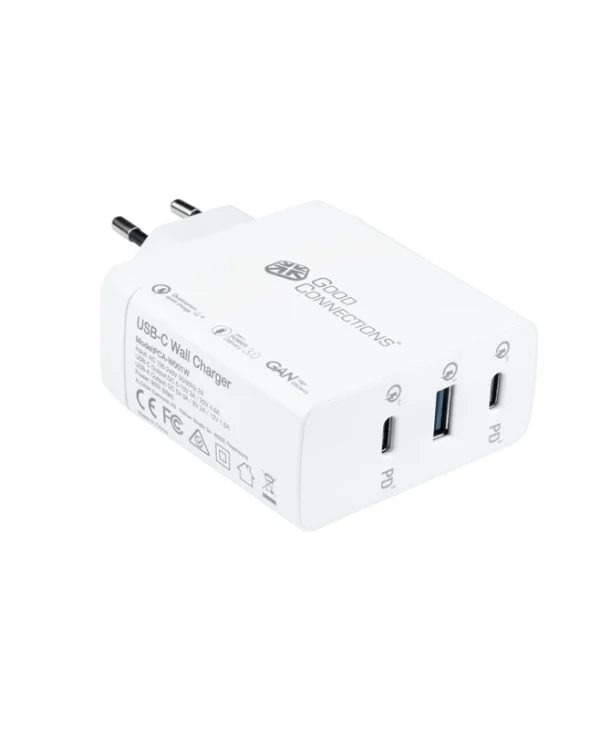 Alcasa Βάση Φόρτισης με Θύρα USB-A και 2 Θύρες USB-C Power Delivery σε Λευκό χρώμα (PCA-W001W)