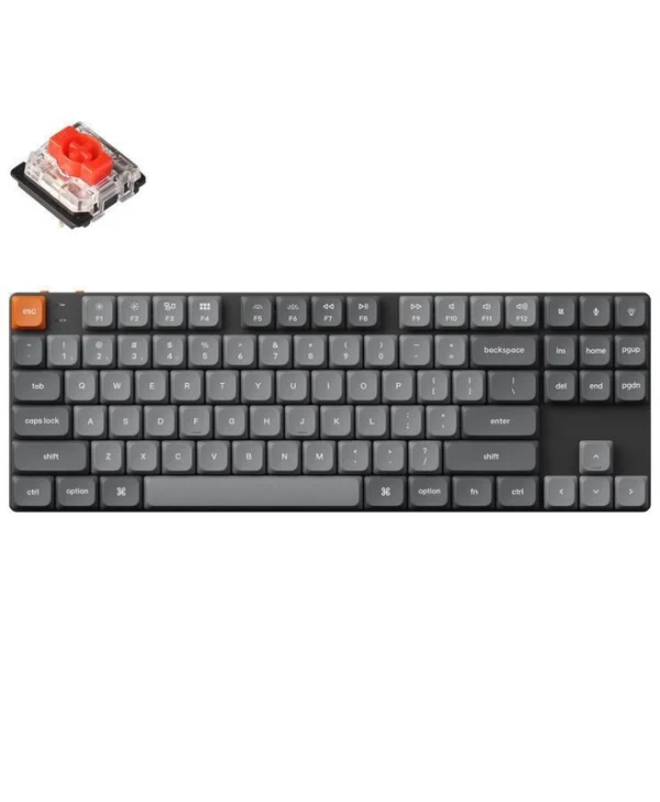 Keychron K1 Max K1M-H1 Ασύρματο Gaming Μηχανικό Πληκτρολόγιο Tenkeyless με Gateron Low Profile Red διακόπτες και RGB φωτισμό (Αγγλικό US)