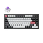 Keychron Q1H-M1 HE QMK Q1H-M1 Ασύρματο Gaming Μηχανικό Πληκτρολόγιο 75% με Gateron Double-Rail Magnetic Purple διακόπτες και RGB φωτισμό (Αγγλικό US) Carbon Black