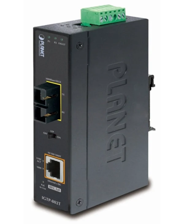 Planet IGTP-802T Media Converter 1000Base-SX / LX Port Σε 10/100/1000Base-T 802.3at PoE+
