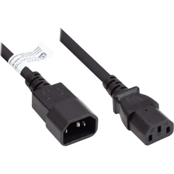 Alcasa IEC C14 / IEC C13 - IEC C14 / IEC C13 Cable 0.5m Μαύρο P1430-S005