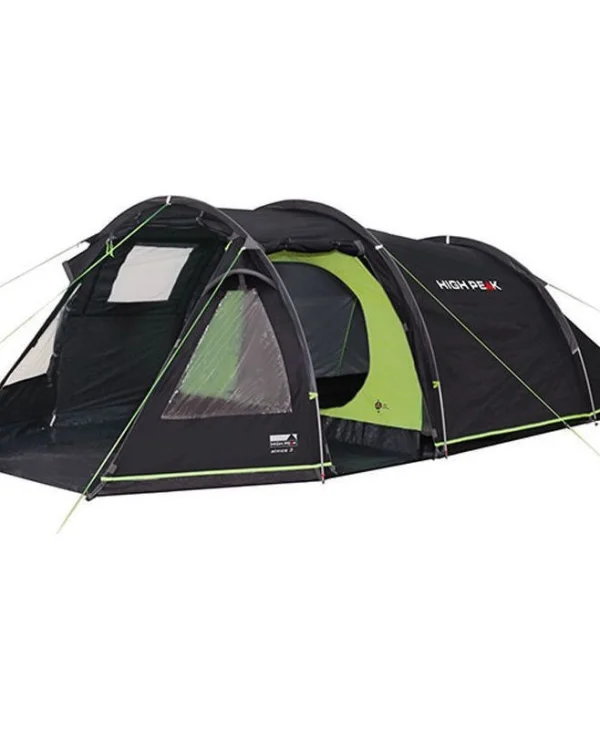 High Peak Χειμερινή Σκηνή Camping Τούνελ Ορειβασίας Γκρι με Διπλό Πανί για 3 Άτομα Αδιάβροχη 4000mm 380x180x120εκ. 11535